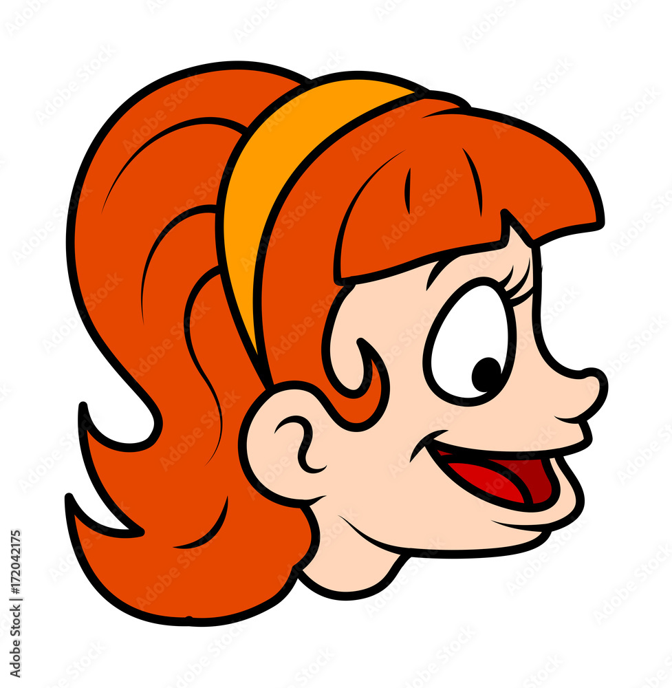 Funny Face Cartoon Girl