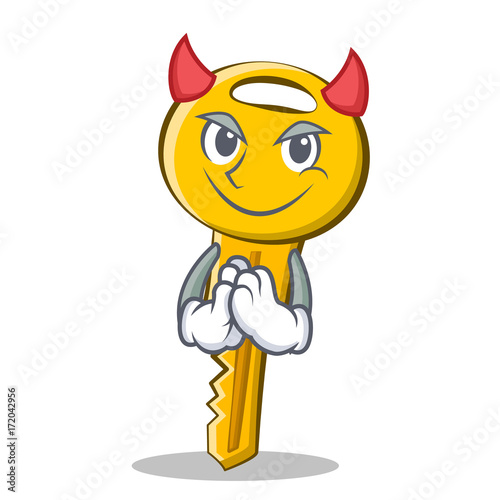Devil key character cartoon style