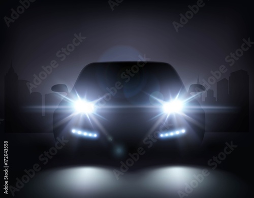 Modern Car Lights Composition