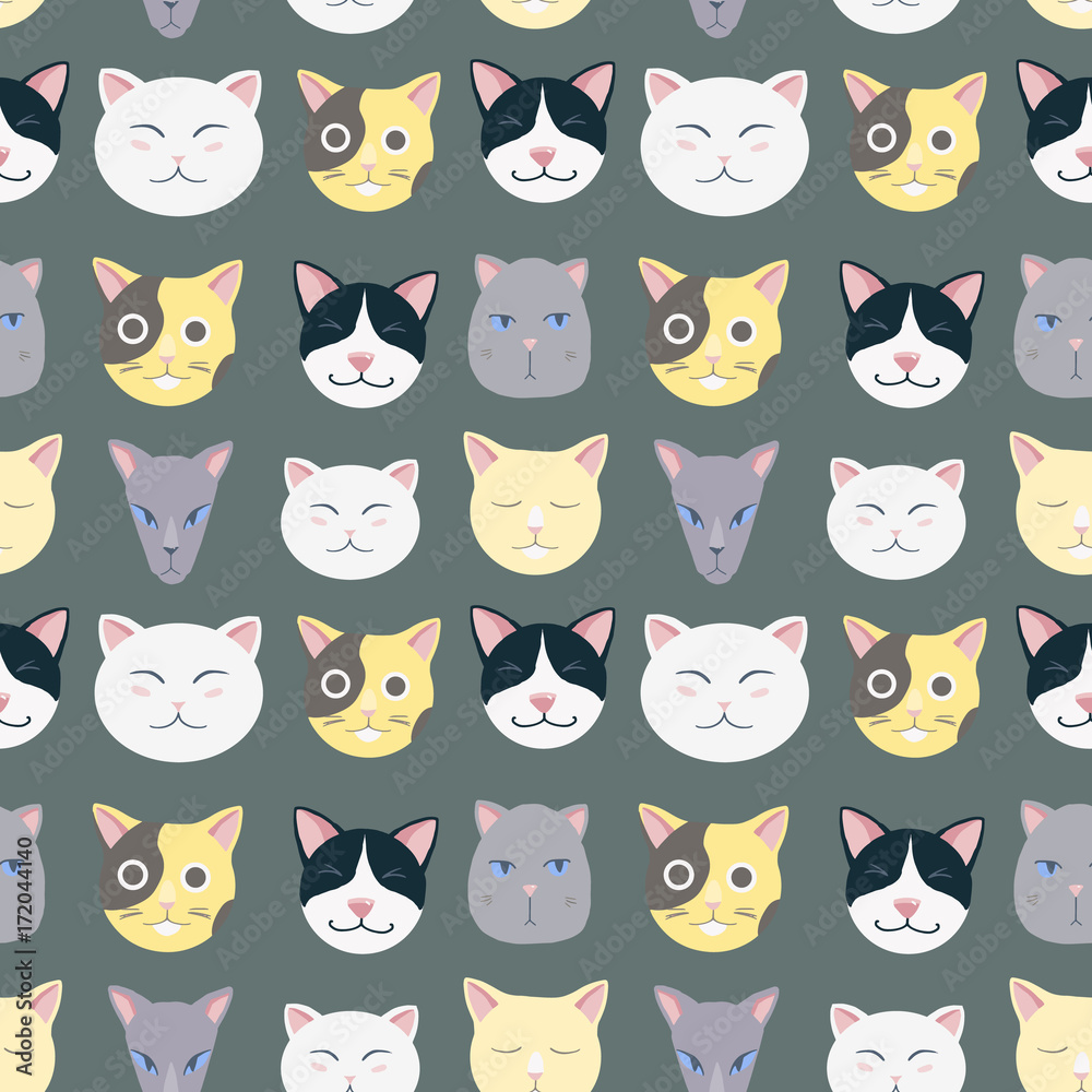 Nice cats vector pattern Nice cats vector pattern