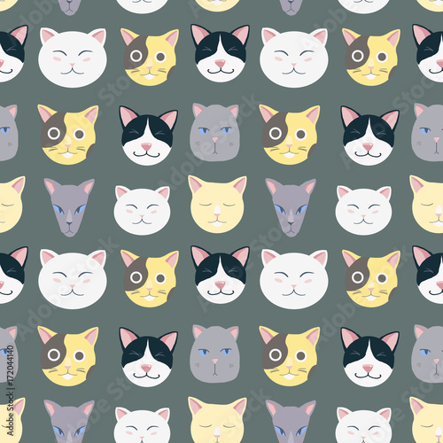 Nice cats vector pattern