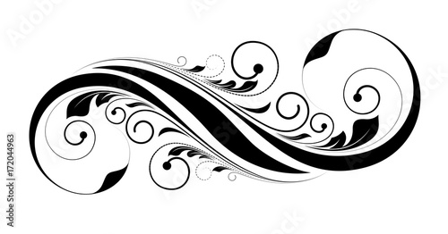 Swirl Flourish Vector Shape - clip-art vector illustration
