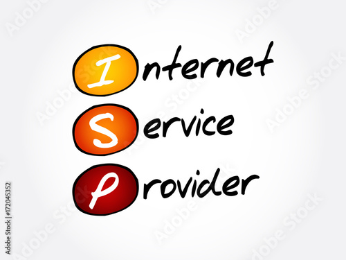 ISP - Internet Service Provider, acronym technology concept background