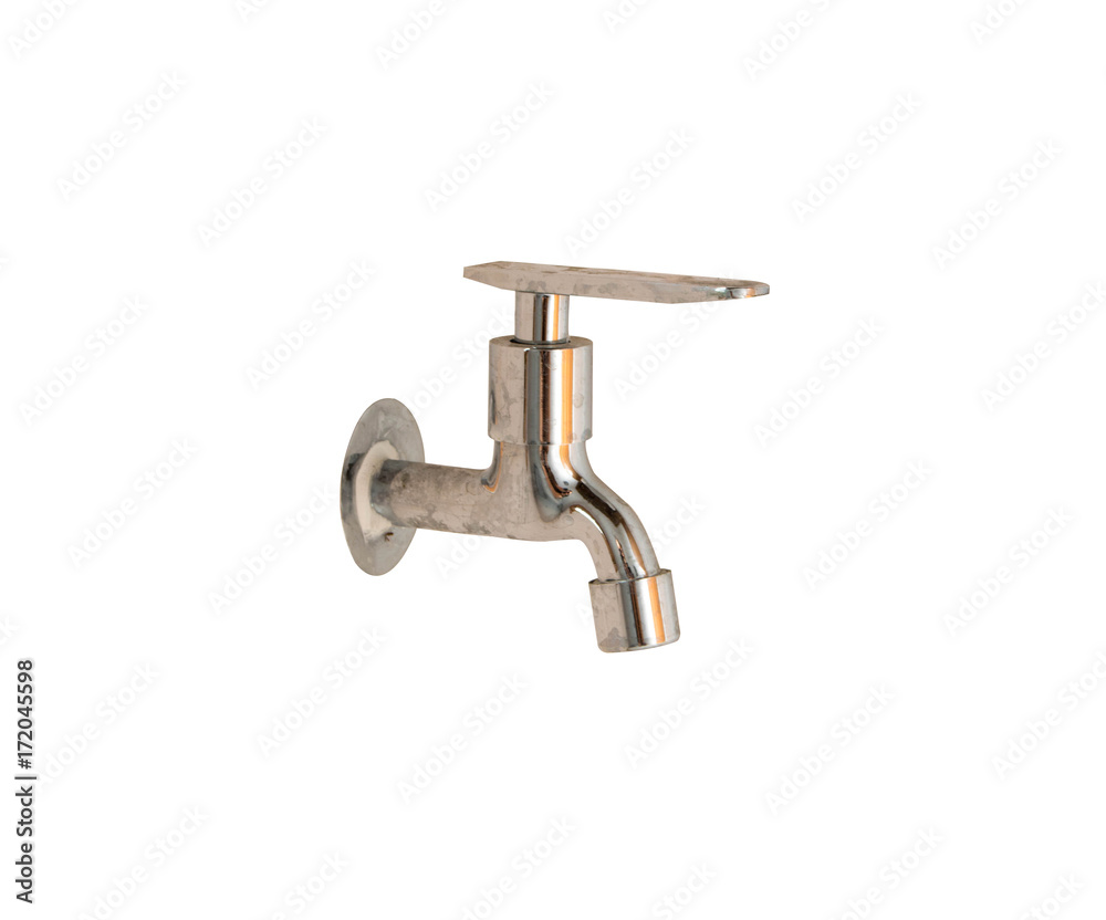old The water tap Isolated on white background