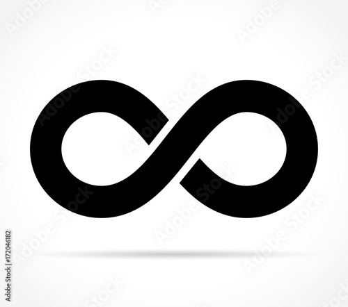 infinity icon on white background photo