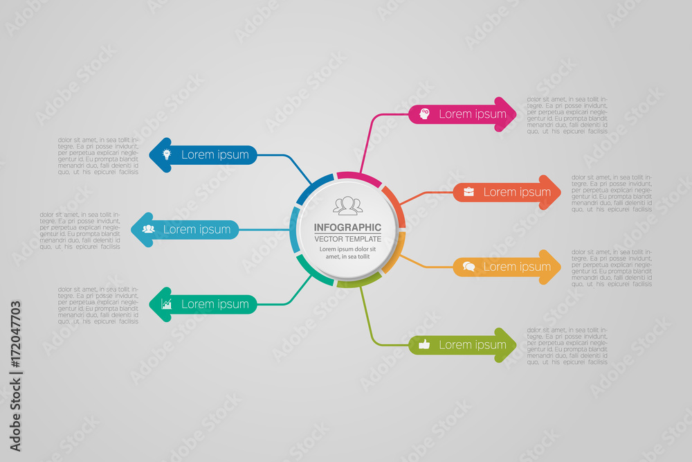 Vector infographic template for diagram, graph, presentation, chart, business concept with 7 options. Vector infographic template for diagram, graph, presentation, chart, business concept with 7 options.