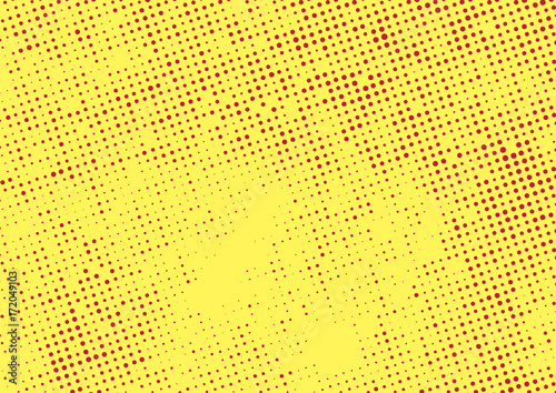 Bright yellow spotted retro polka-dot comic page background