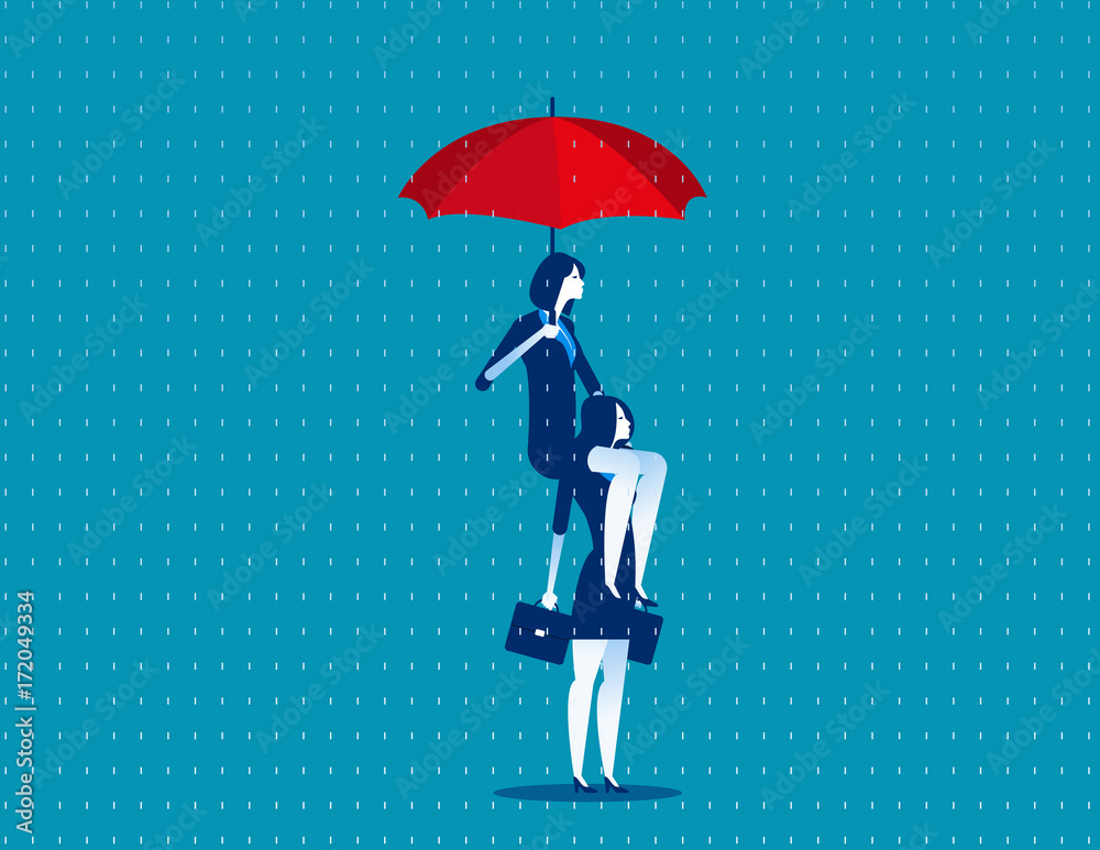 Business people and umbrella. Concept business vector illustration. Business people and umbrella. Concept business vector illustration.