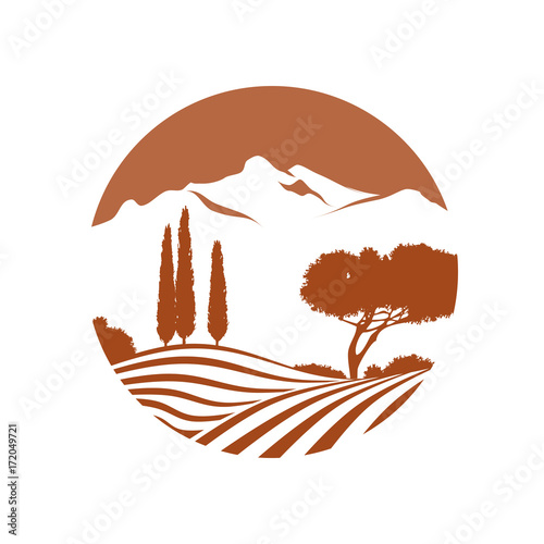 Italienische Landschaft als Vektor Logo
