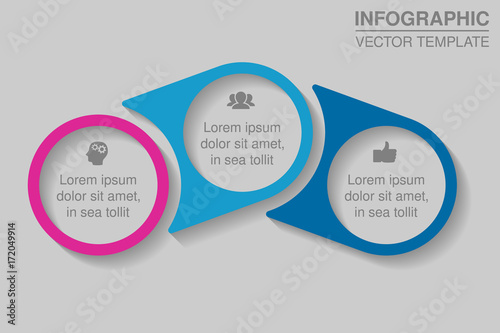 Vector infographic template for diagram, graph, presentation, chart, business concept with 3 options.