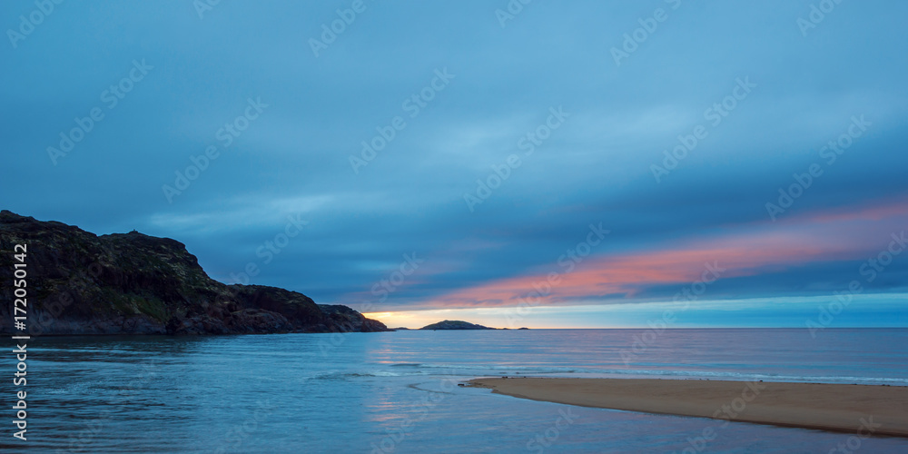 Evening seascape on the shore of the Barents Sea Evening seascape on the shore of the Barents Sea