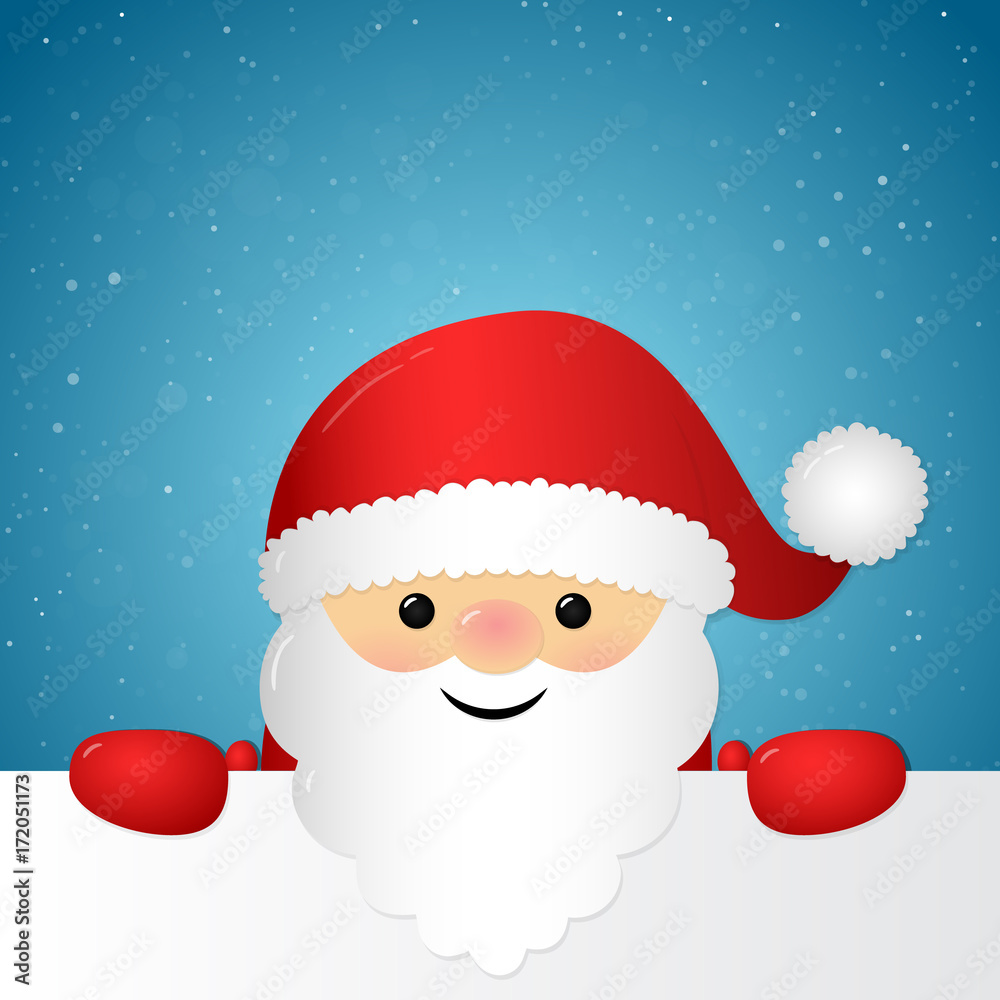 Happy 3d Santa Claus on shiny background with snowflakes. Vector. Happy 3d Santa Claus on shiny background with snowflakes. Vector.