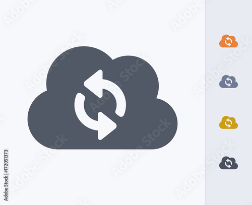 Cloud & Sync Arrows - Carbon Icons. A professional, pixel-aligned icon  designed on a 32x32 pixel grid and redesigned on a 16x16 pixel grid for very small sizes.