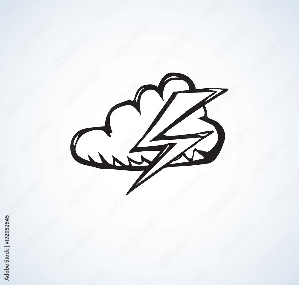 Cloud with lightning. Vector illustration Cloud with lightning. Vector illustration