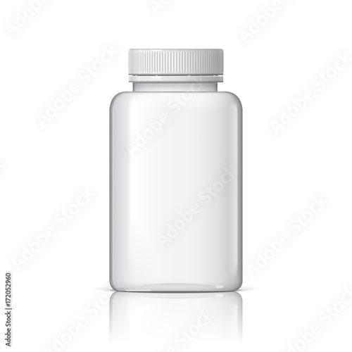 Cool Realistic White plastic bottle.