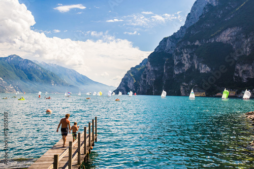 Obraz na płótnie Summer in paradise Lago di Garda in italy