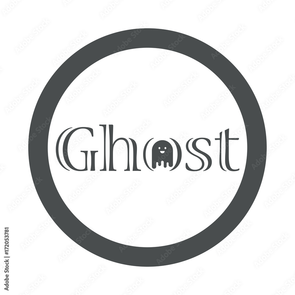Icono plano Ghost en circulo color gris Icono plano Ghost en circulo color gris