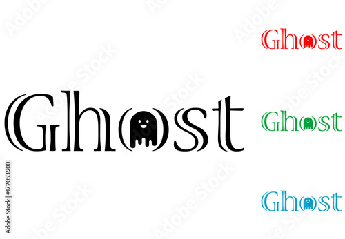 Logotipo Ghost con fantasma en O varios colores