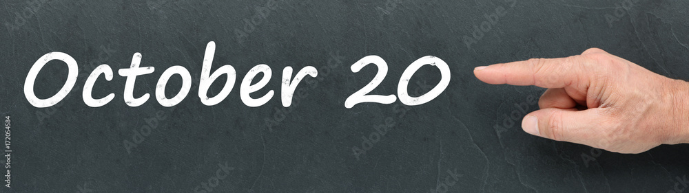 Obraz premium October 20 on a blackboard
