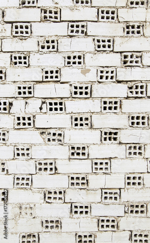 White mud bricks with holes