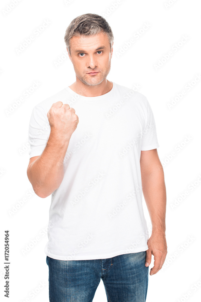 man threatening with fist man threatening with fist