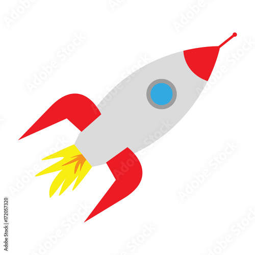 Canvas Print space rocket on white background