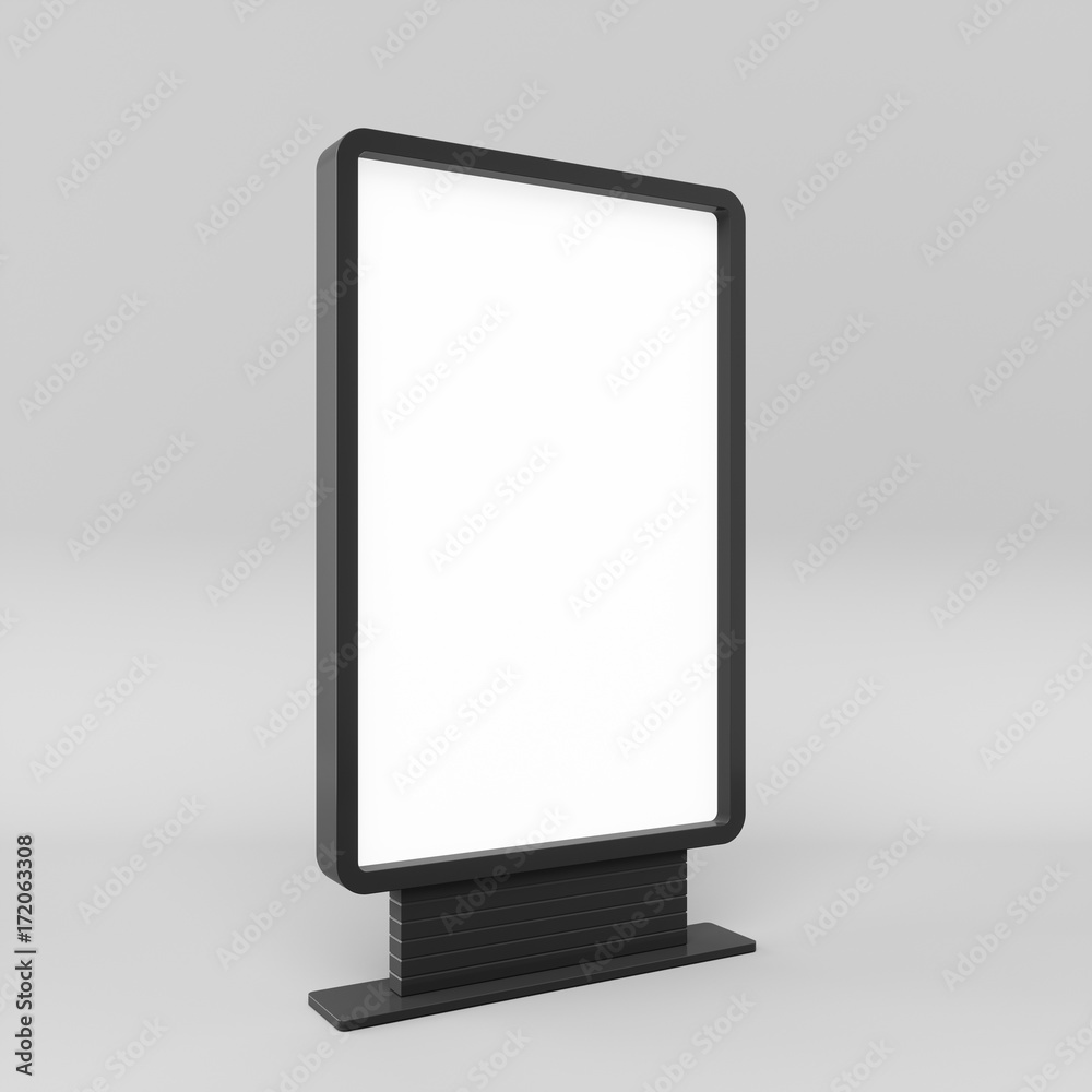 3D rendering Outdoor Advertising Stand Display Lightbox Isolated 3D rendering Outdoor Advertising Stand Display Lightbox Isolated