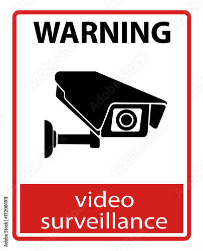  CCTV Camera. Black Video surveillance sign.vector isolated