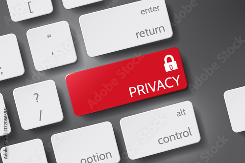 Privacy Concept. Privacy on Red Keyboard Button. Privacy on Blue Keyboard Button. Keyboard with Privacy Button.