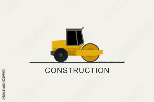 Asphalt compactor at work