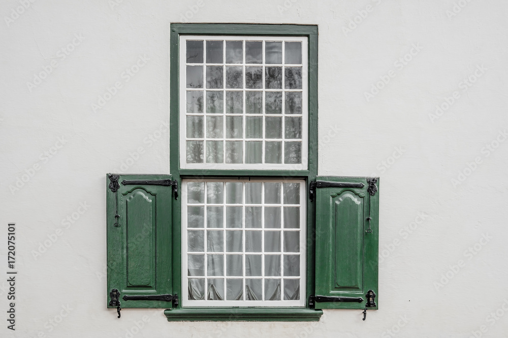 Window with Green Frame