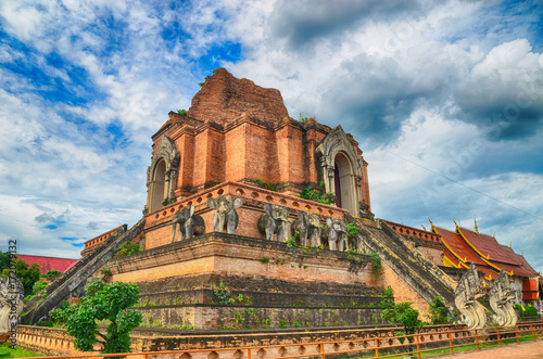 Wat Chedi Luang temple in Chiangmai Thailand