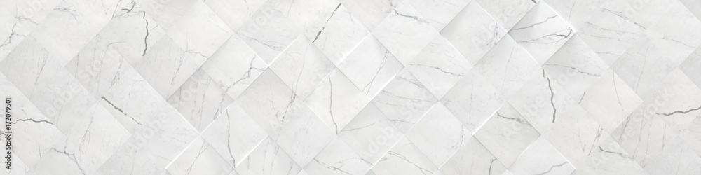 White Wide Marble Background (3d illustration)