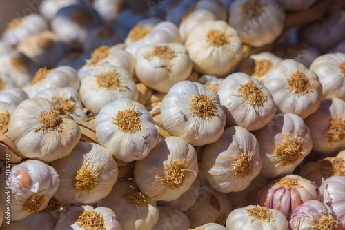 Garlic broth background