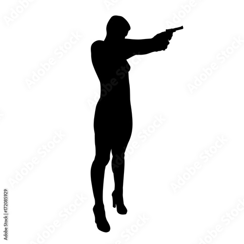 Shooting girl silhouette