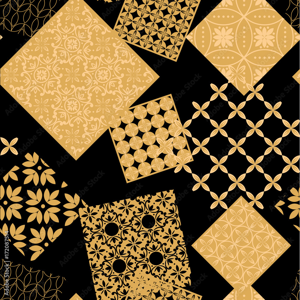 Fototapeta premium Abstract geometric pattern. A seamless background, dark texture