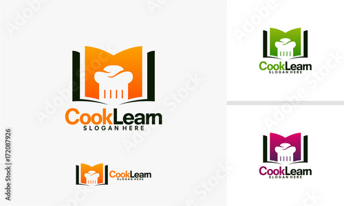 Cooking Book logo template, Cook Learn logo designs vector