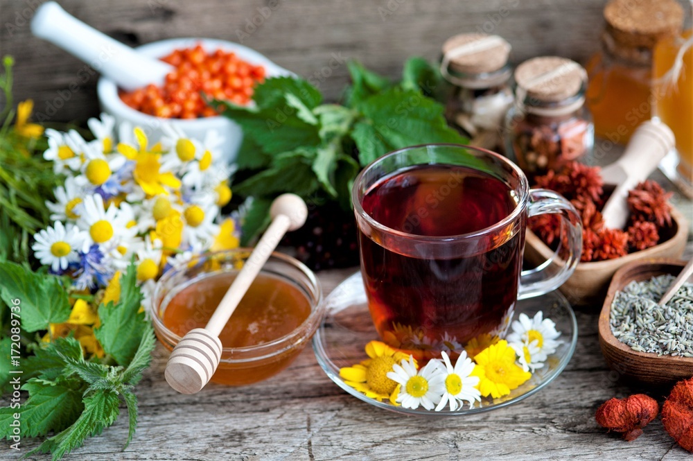 herbal tea with chamomile and honey herbal tea with chamomile and honey