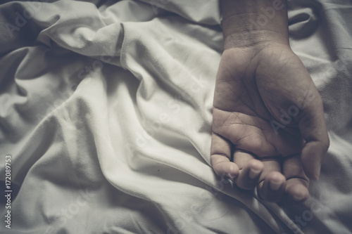 Cuadro en lienzo Stop violence against women ., concept photo of Sexual assault.
