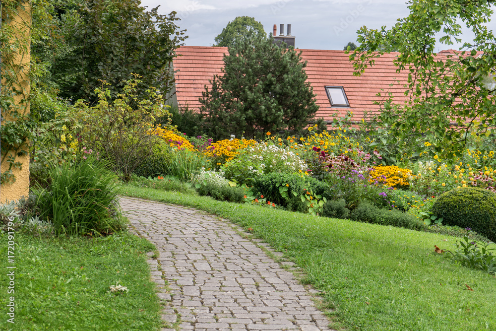 Flower Garden / Garden of the Gabriele Münter House in Murnau Bavaria, Germany