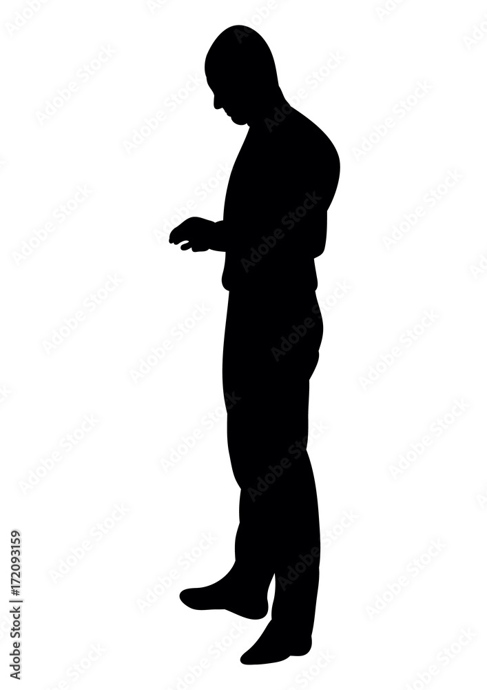 black silhouette man standing