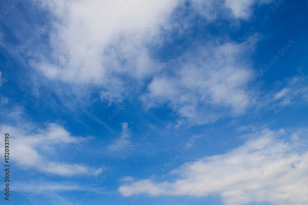 White clouds in blue sky