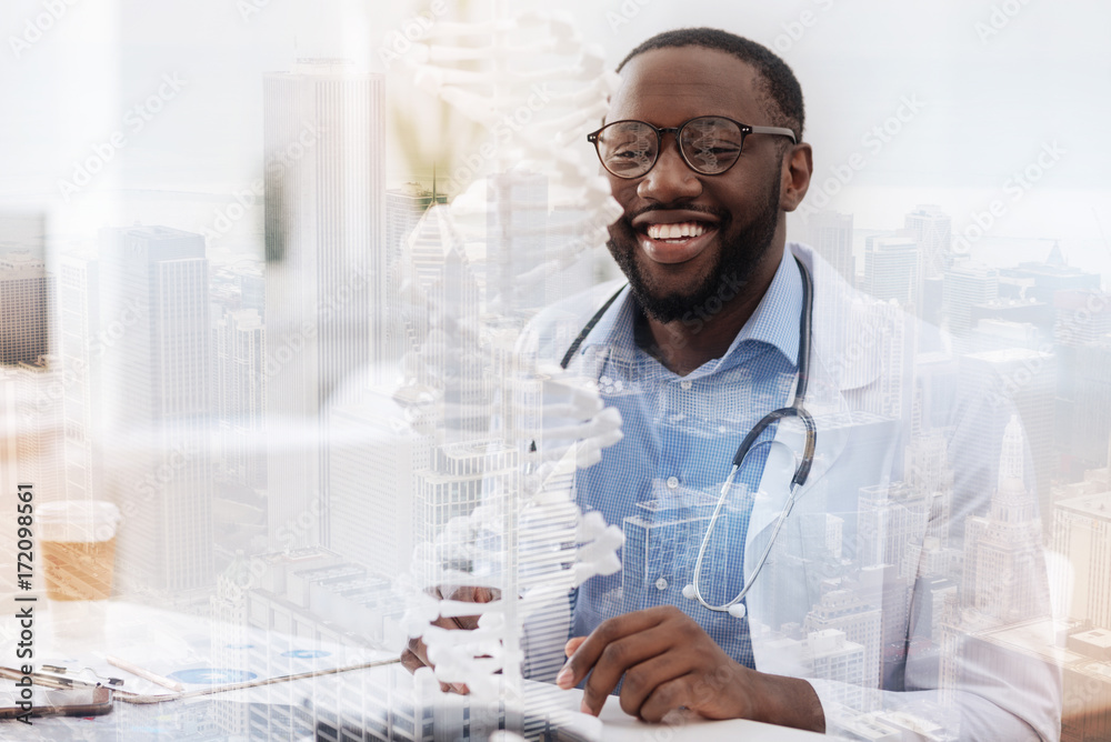 Smiling doctor ready for making research Smiling doctor ready for making research