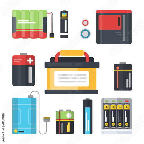 Colorful batteries set.