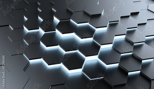 Hexagone mit Licht als Hintergrund Struktur