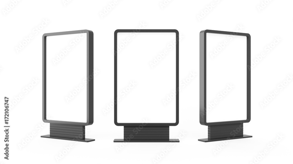3D rendering Outdoor Advertising Stand Display Lightbox Isolated 3D rendering Outdoor Advertising Stand Display Lightbox Isolated