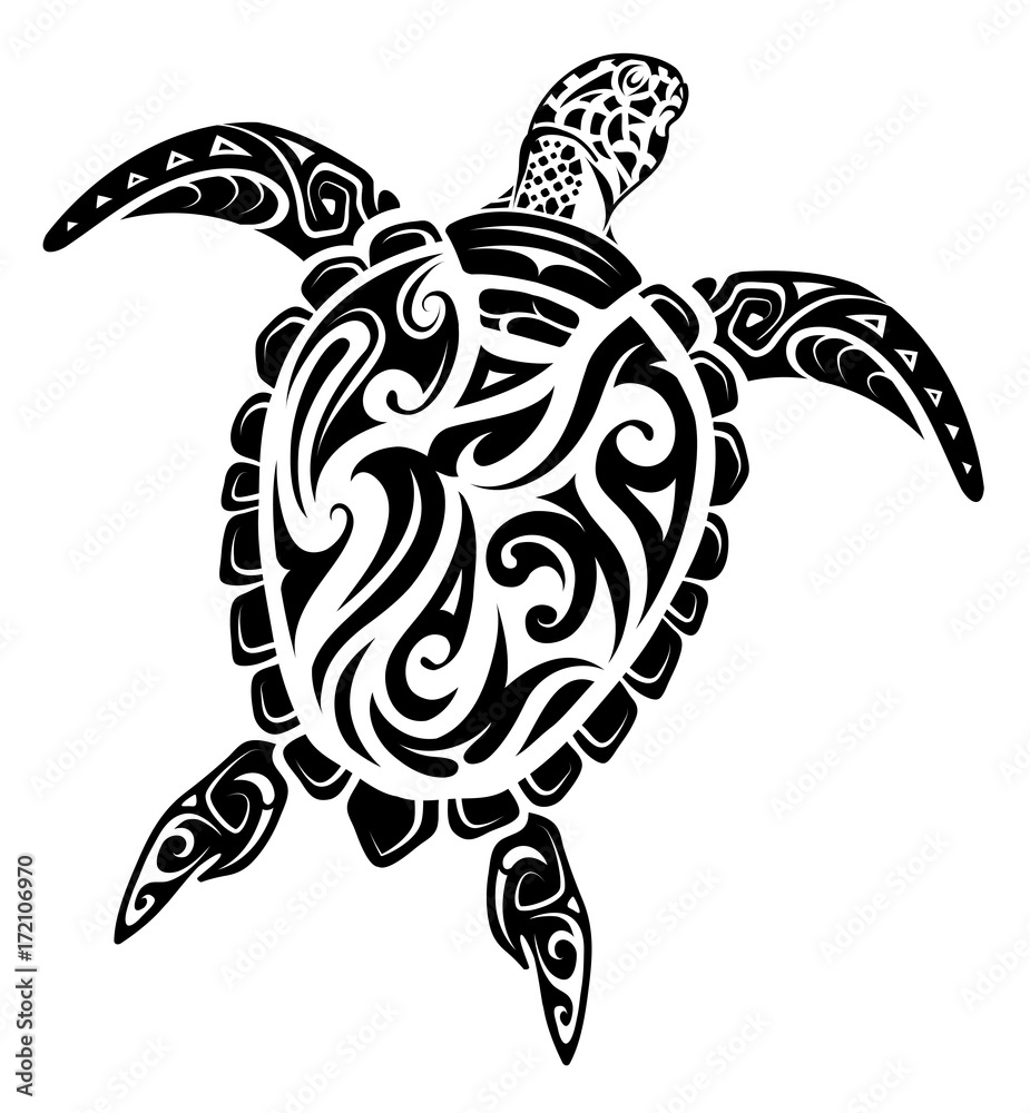 Maori style turtle tattoo Stock Vector | Adobe Stock