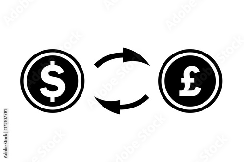 Exchange Money, dollarand pound sterling icon
