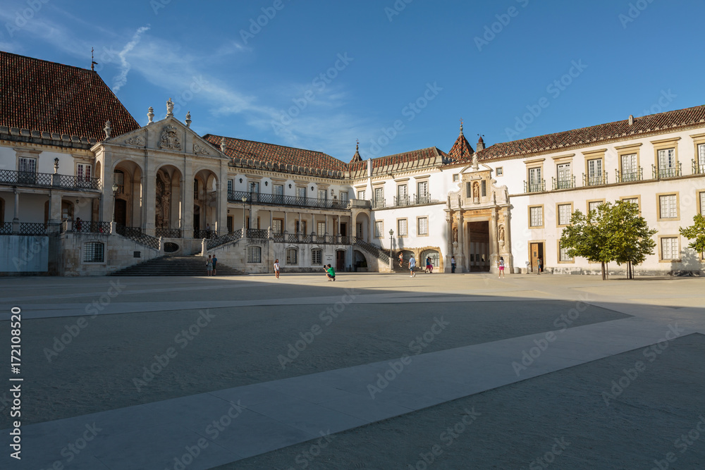 Ancient University Square in Coimbra, Portugal
