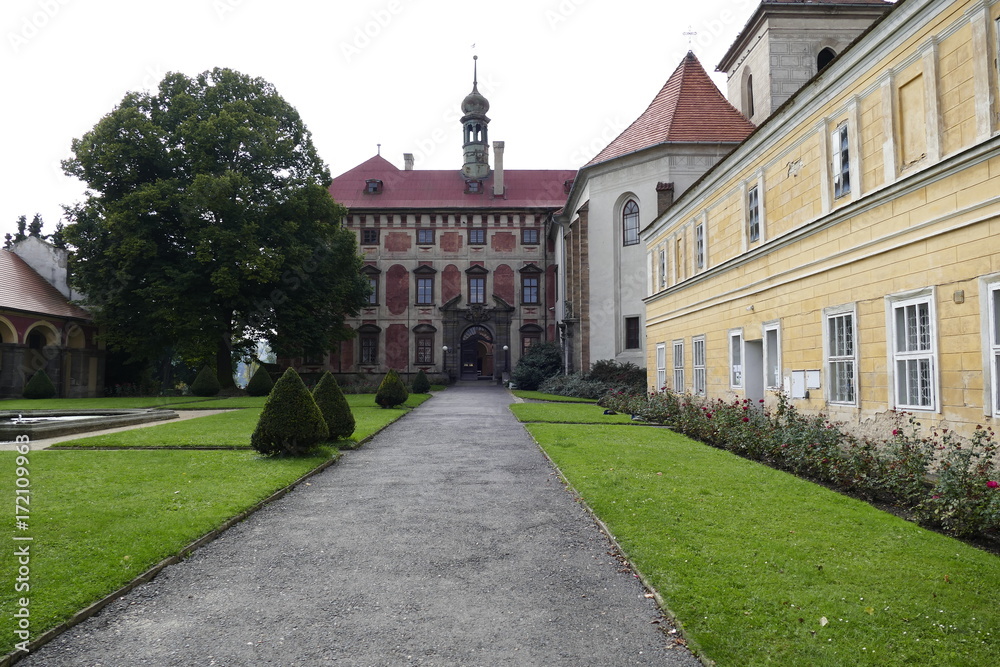 historical chateau with garden and park in Libochovice
